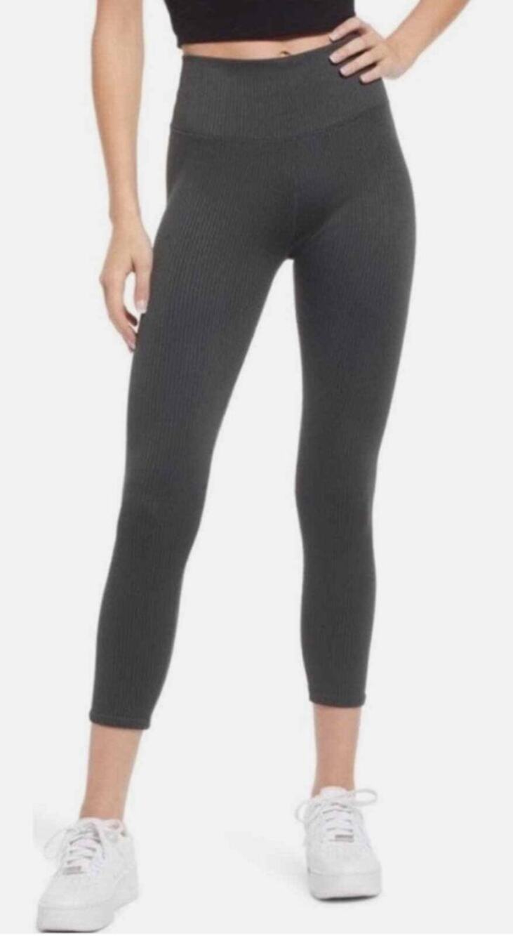 Good American Seamless Ribbed Leggings In Shadow Gray Size 5/6
